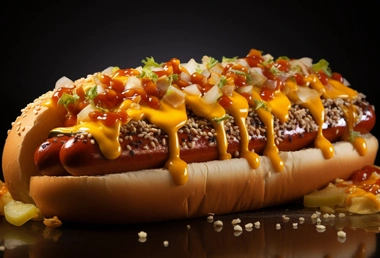 Try the iconic hot dogs